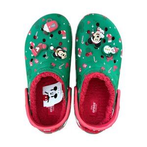 ‎ Disney Fleece Lined Mickey Minnie Holiday Christmas Crocs Clogs BRAND NEW